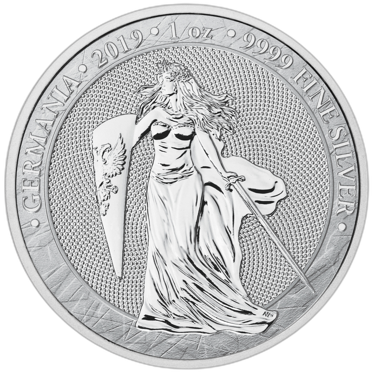 1 Troy ounce silver Germania 2019 back