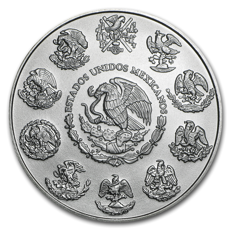 1 Troy ounce silver coin Mexican Libertad 2019 angle 1