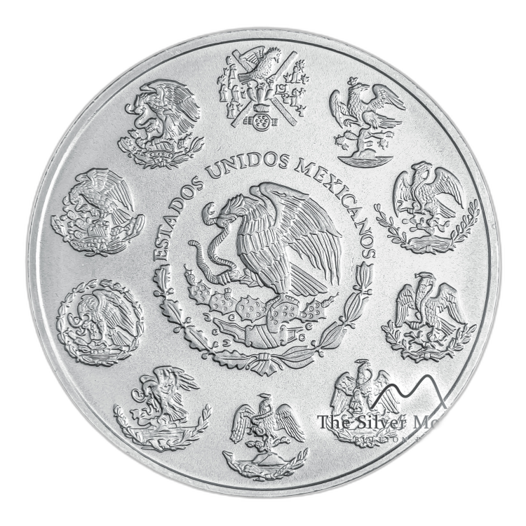 1 Troy ounce silver coin Mexican Libertad 2019 angle 2