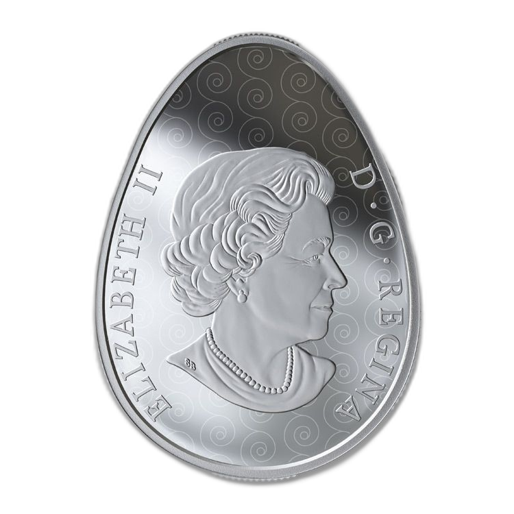 1 Troy ounce zilveren munt Pysanka Ei 2019 Proof achterkant