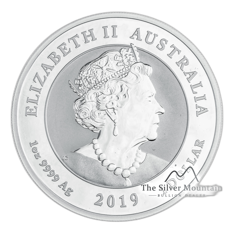 1 Troy ounce silver coin Double Dragon 2019 angle 1