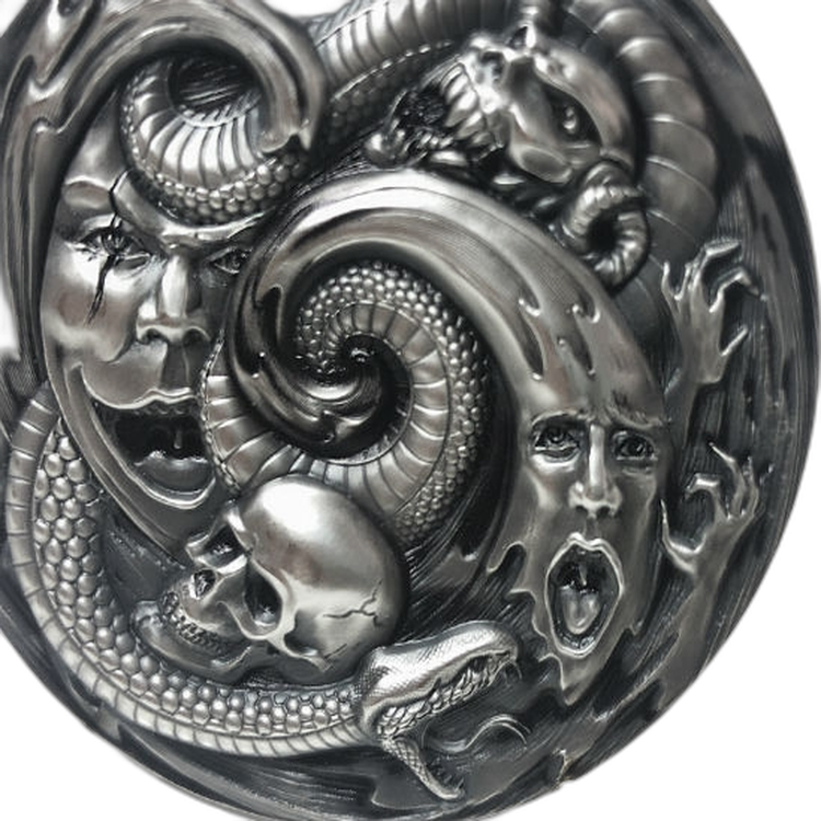 3 Troy ounce silver coin Pandora's Box Palau 2019 back