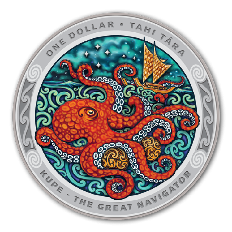 2 x 1 Troy ounce zilveren munten set Kupe - de grote navigator Proof 2019 achterkant