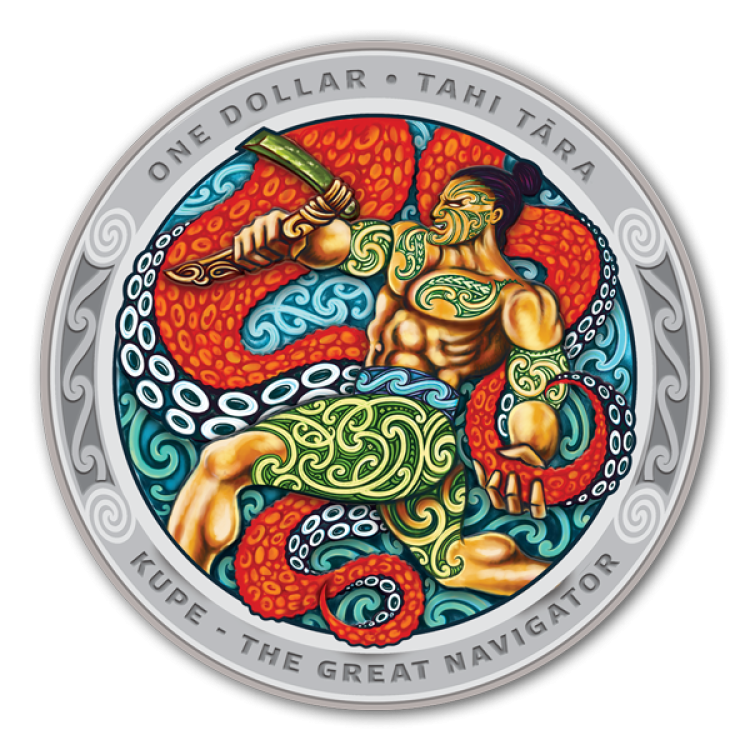 2 x 1 Troy ounce zilveren munten set Kupe - de grote navigator Proof 2019 perspectief 3