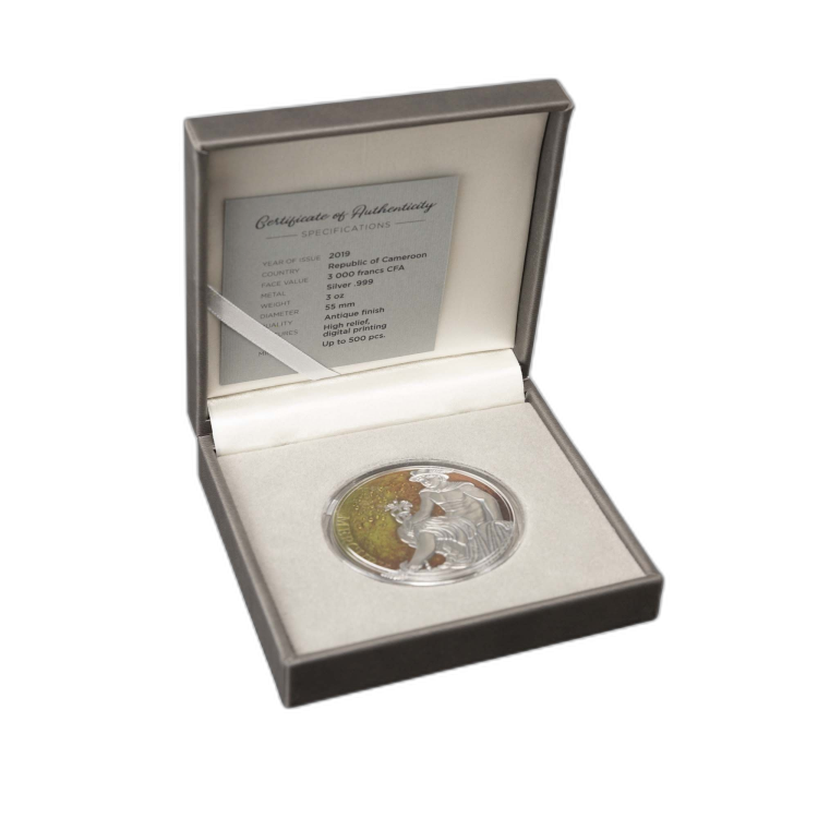 3 Troy ounce zilveren munt Planets and Gods - Mercury perspectief 4