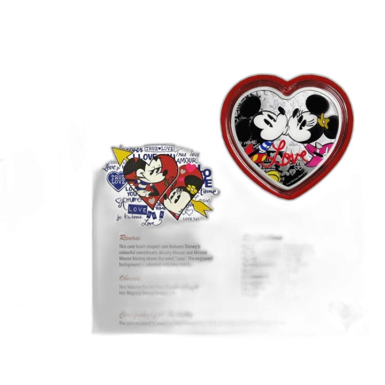 1 Troy ounce zilveren munt Disney Love 2019 angle 2