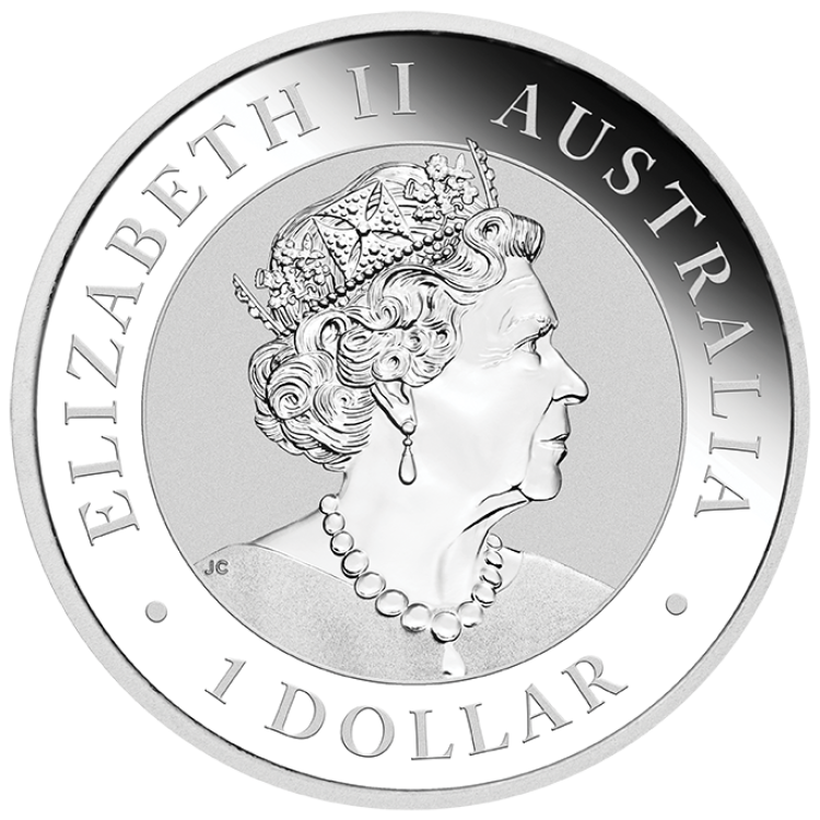 1 Troy ounce silver coin Emu 2019 back