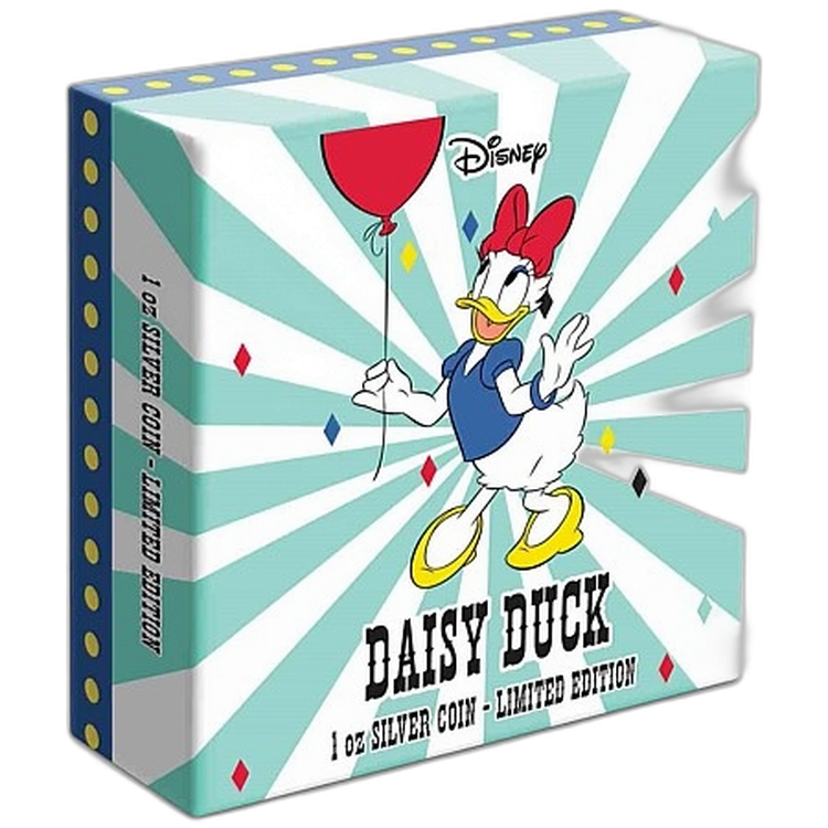 1 Troy ounce zilveren munt Disney Daisy Duck 2019 achterkant
