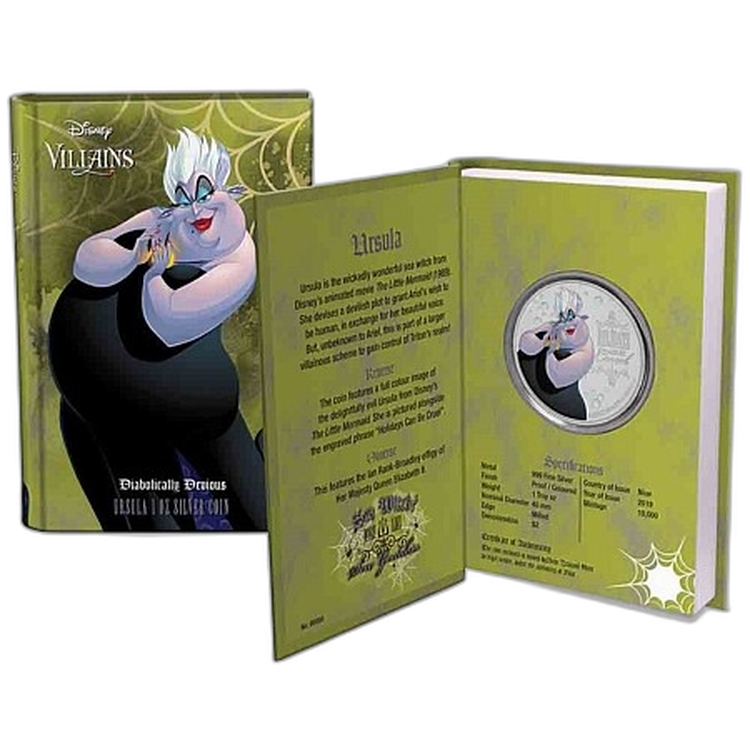 1 Troy ounce zilveren munt Disney Villains - Ursula 2019 perspectief 1