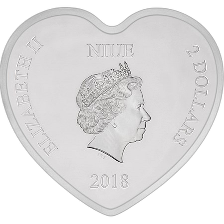 1 Troy ounce zilveren munt Disney Love 2018 perspectief 3