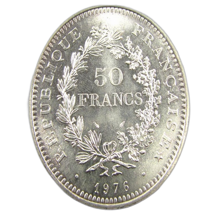 Zilveren munt 50 Franse Franc achterkant
