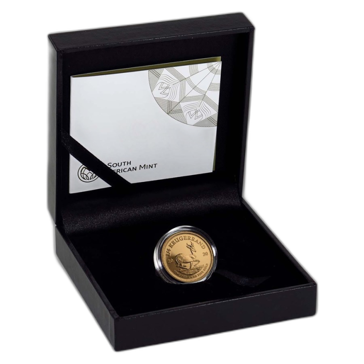 1/4 Troy ounce gold coin Krugerrand proof angle 4