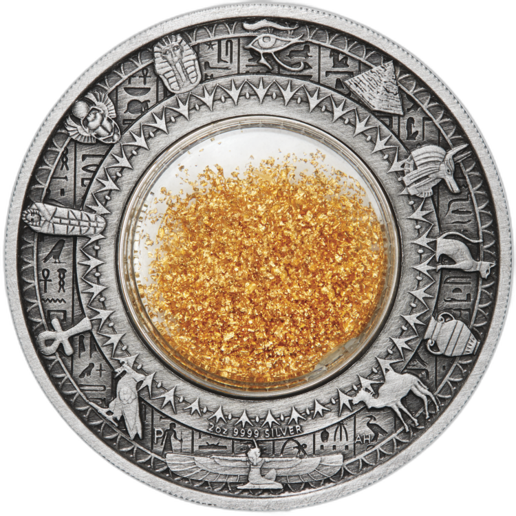 2 Troy ounce zilveren munt Ancient Egypt 2019 perspectief 1