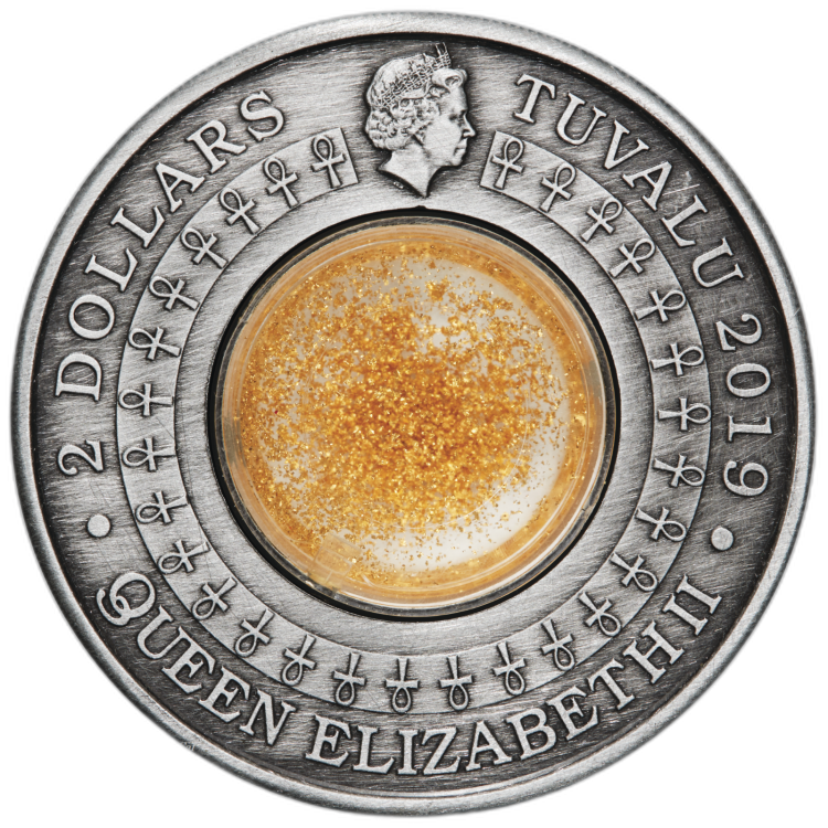 2 Troy ounce zilveren munt Ancient Egypt 2019 perspectief 4