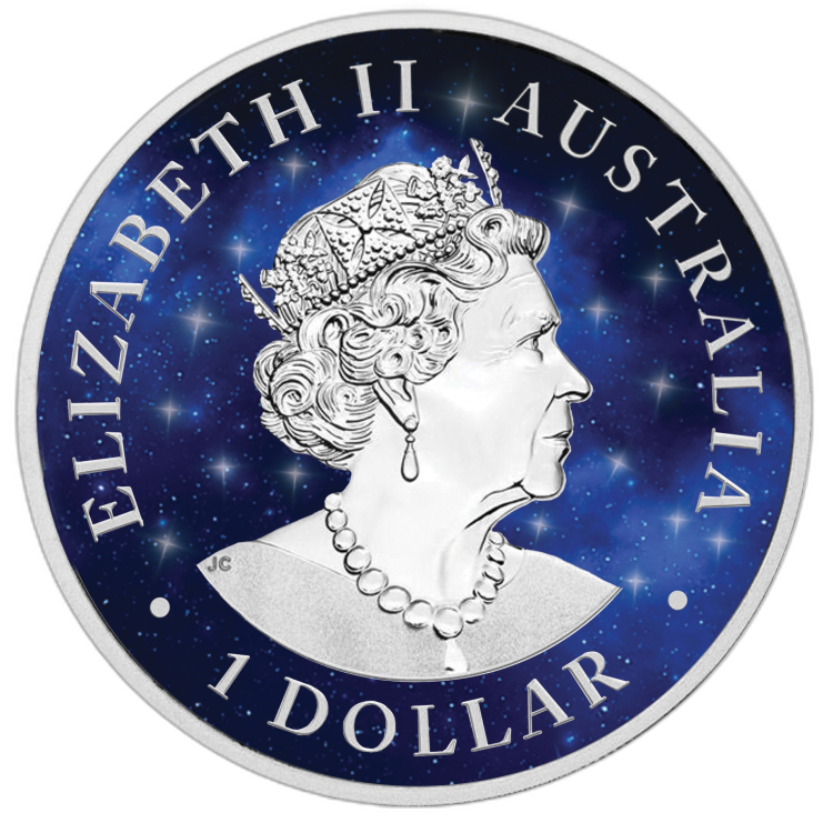 1 Troy ounce zilveren munt Glowing Galaxy Koala 2019 back