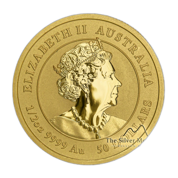 1/2 Troy ounce gouden munt Lunar 2020 perspectief 1