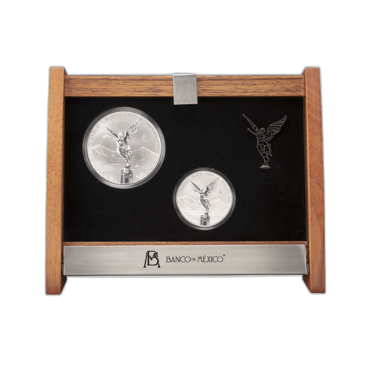 7 Troy ounce zilveren munten set Mexican Libertad Proof perspectief 1