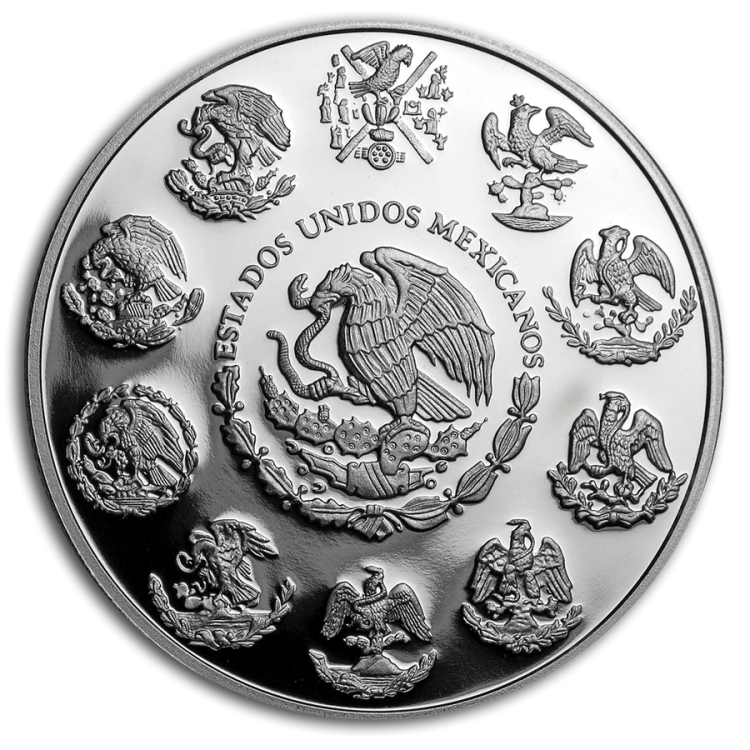 1.90 Troy ounce zilveren munten set Mexican Libertad perspectief 3