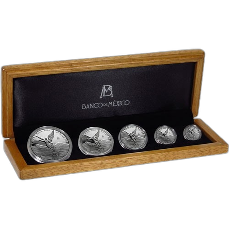 1.90 Troy ounce zilveren munten set Mexican Libertad perspectief 7