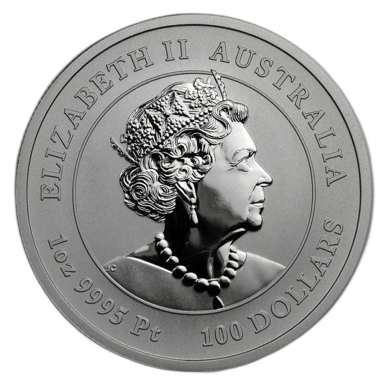 1 Troy ounce platina munt Lunar 2020 achterkant