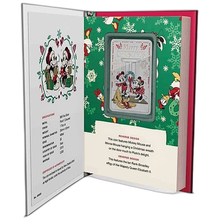 1 Troy ounce zilveren munt Disney's kerst groet Proof 2019 perspectief 2