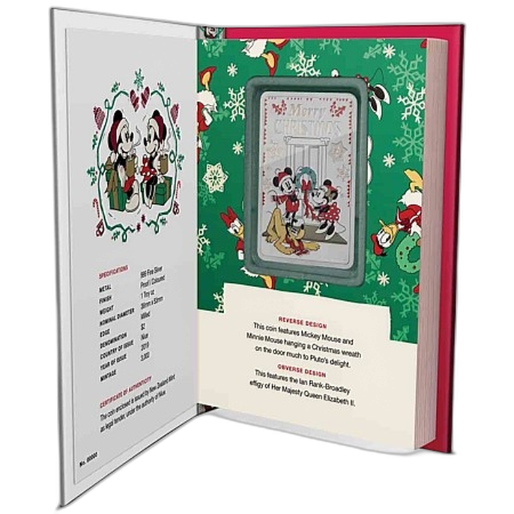 1 Troy ounce zilveren munt Disney's kerst groet Proof 2019 perspectief 2