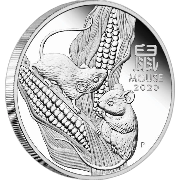 3x 1 Troy ounce zilveren munten Lunar 2020 perspectief 4