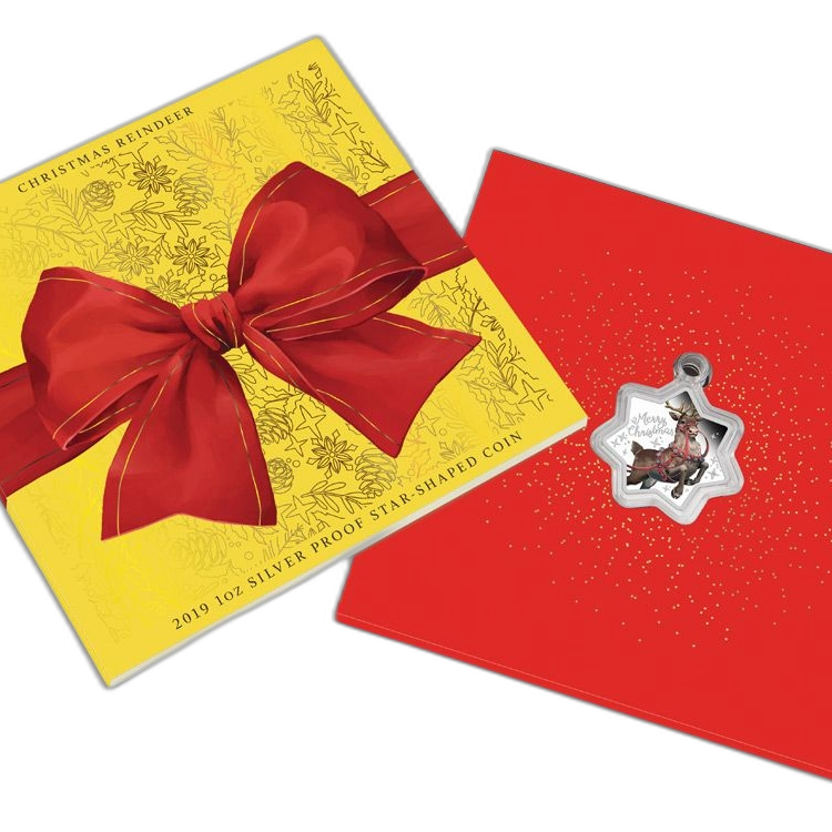 1 Troy ounce zilveren munt Kerst Stervorm 2019 angle 1