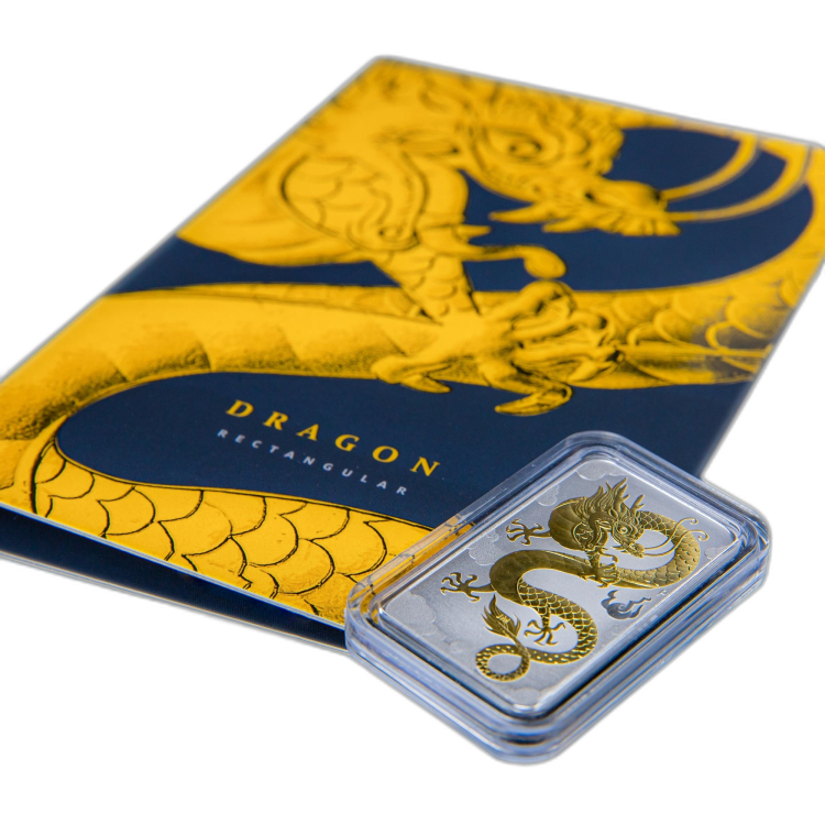 1 Troy ounce The Silver Mountain Muntbaar Dragon perspectief 3