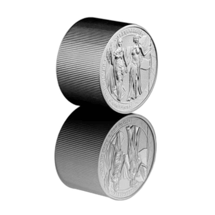 10 Troy ounce zilveren munt Columbia Allegories 2019 perspectief 1