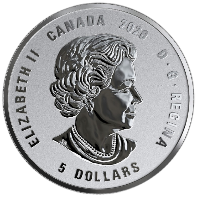 Silver coin March Birthstone Swarovski 2020 angle 1