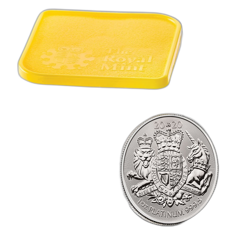 1 Troy ounce platina munt Royal Arms 2020 achterkant