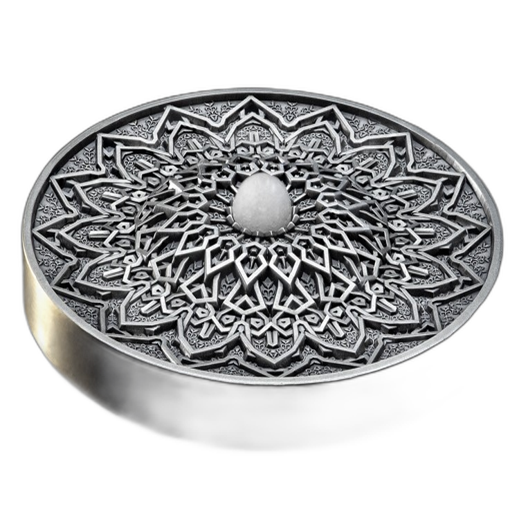 3 troy ounce silver coin mandala art VI 'Persian' back