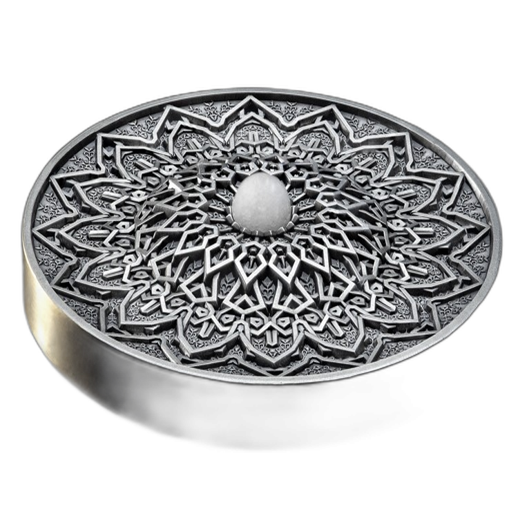 3 troy ounce zilveren munt mandala art VI 'Persian' achterkant
