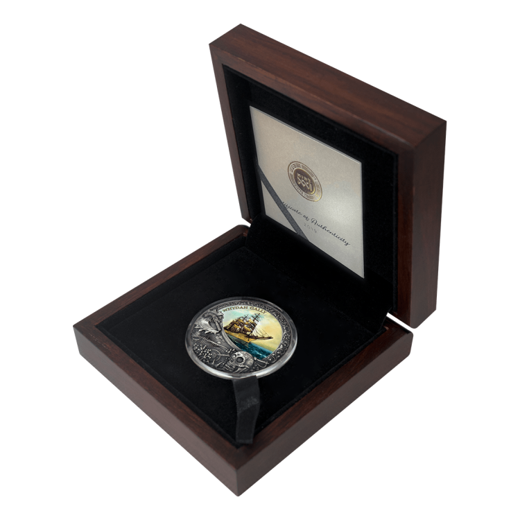 2 troy ounce zilveren munt Whydah Gally 2019 perspectief 2