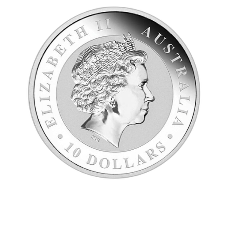 10 Troy ounce zilveren munt Koala 2013 achterkant