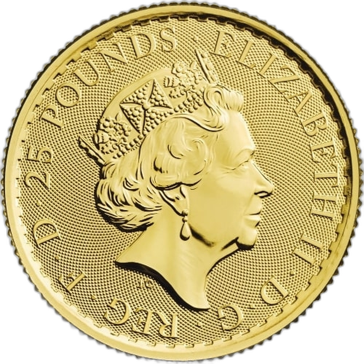 1/4 troy ounce gold coin Britannia 2020 back