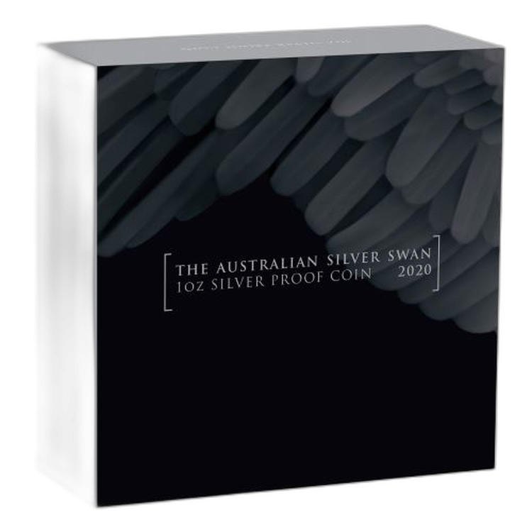 1 troy ounce silver coin Swan 2020 Proof angle 1