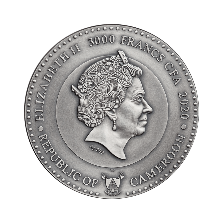 3 troy ounce silver coin Cameroon - Mars 2020 back