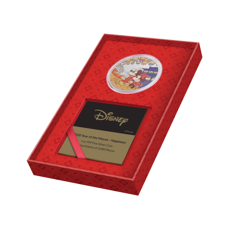 1 Troy ounce zilveren munt Disney Lunar jaar van de muis - geluk 2020 perspectief 3