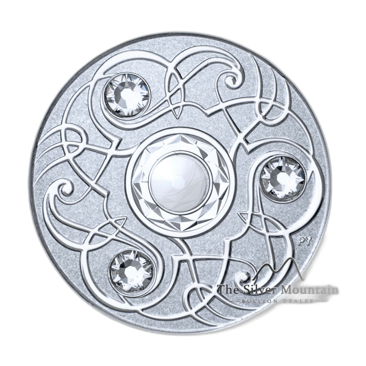 Silver coin June Birthstone Swarovski 2020 back