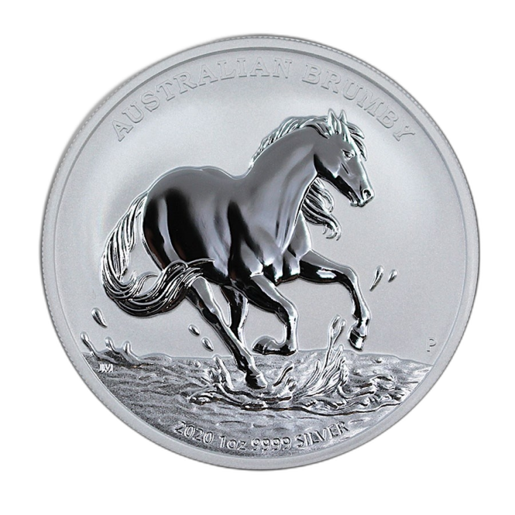 1 troy ounce silver coin Australian Brumby 2020 back