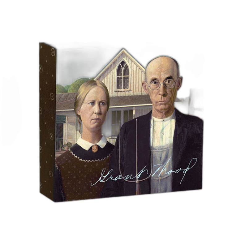 1 troy ounce zilveren munt American Gothic 2019 Proof achterkant