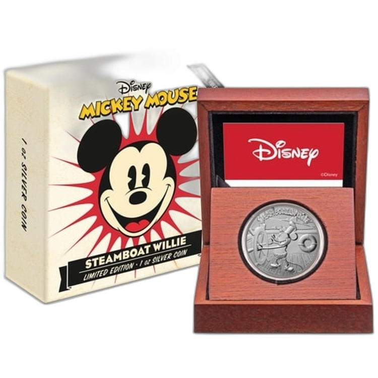 1 Troy ounce zilveren munt Disney Stoomboot Willie 2020 - Proof perspectief 1