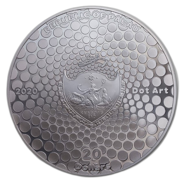 3 troy ounce zilveren munt Boom des levens Proof 2020 achterkant
