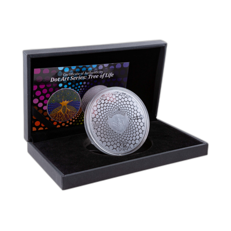 3 troy ounce zilveren munt Boom des levens Proof 2020 perspectief 6