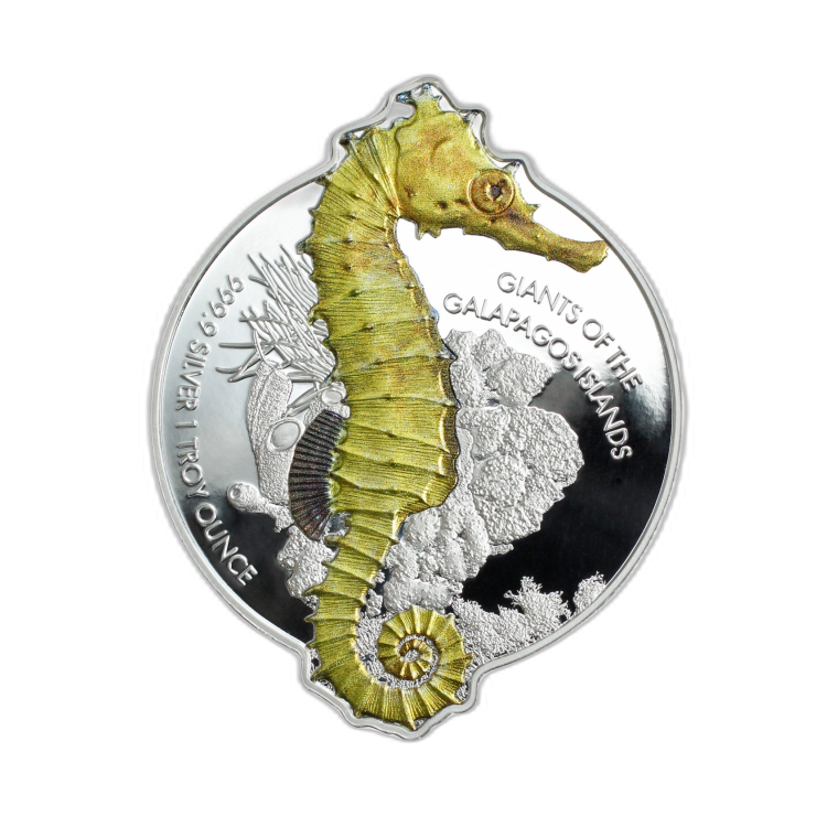 1 troy ounce zilveren munt Zeepaardje Proof 2020 perspectief 1