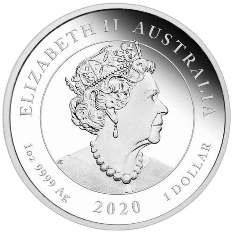 1 Troy ounce zilveren munt Double Dragon Proof 2020 achterkant