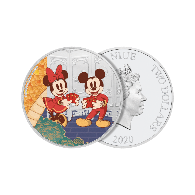1 Troy ounce zilveren munt Disney Lunar jaar van de muis - Lang leven 2020 perspectief 2
