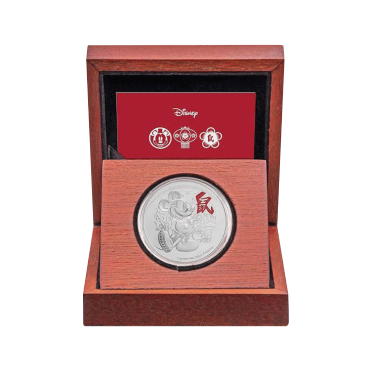 1 Troy ounce zilveren munt Disney Lunar Year of the Mouse 2020 perspectief 1